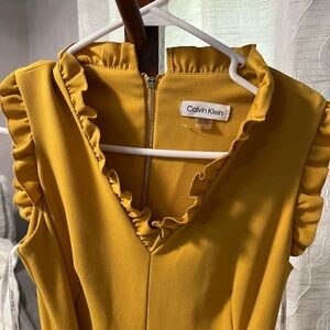 Calvin Klein Mustard High Low Dress